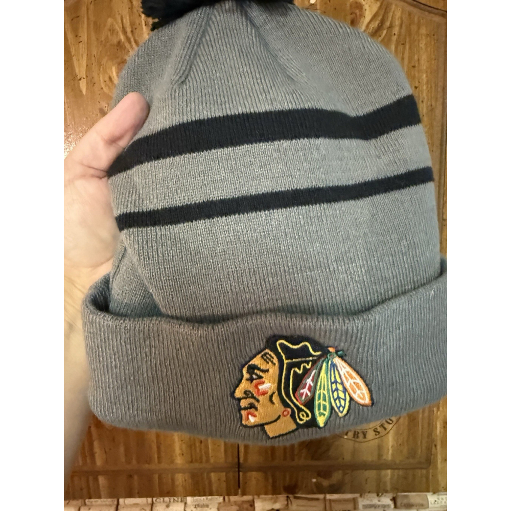 Chicago Blackhawks NHL Team apparel Acrylic beanie by Fanatics gray - Picture 2 of 4
